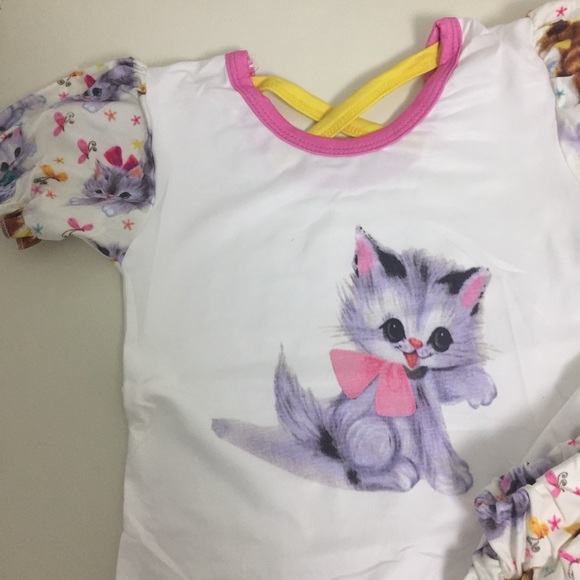 Kitty cat cute ruffle skirt with a top tee - Picture 7 of 8
